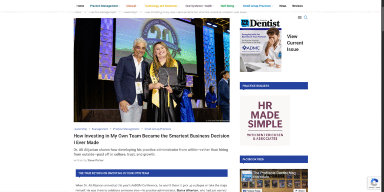 Ali Alijanian, DDS Featured in The Profitable Dentist Magazine - FirstPublisher.org