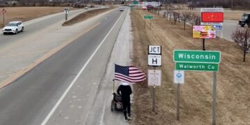 Man on Historic 50 State Trek on Foot reaches Wisconsin 44 States Complete, 6 States Remain - FirstPublisher.org