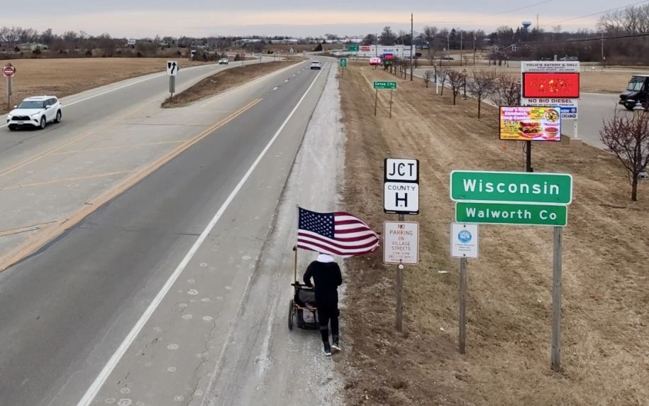 Man on Historic 50 State Trek on Foot reaches Wisconsin 44 States Complete, 6 States Remain - FirstPublisher.org