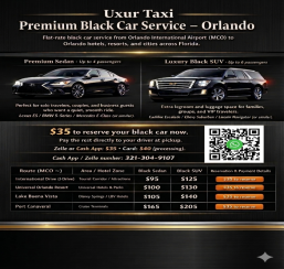 MCO Premium Black Car Service by Uxur Taxi Launches in Orlando - FirstPublisher.org